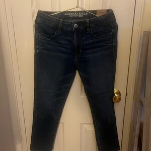 American Eagle Outfitters Women's Deep Indigo Cropped Jeans